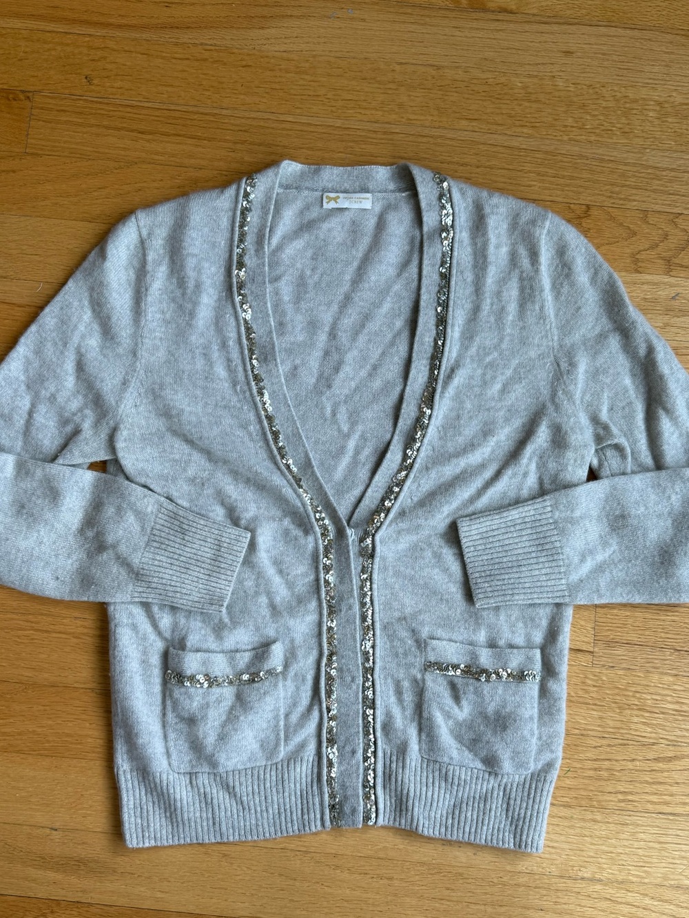 J. Crew Cashmere Sequin-Trim Cardigan